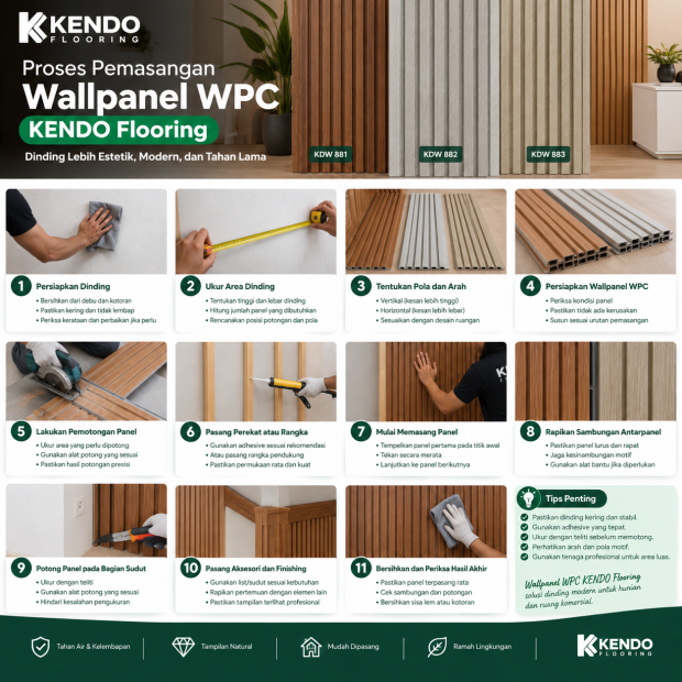Proses Pemasangan Wallpanel WPC KENDO Flooring