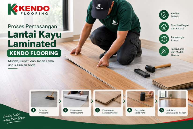 Proses Pemasangan Lantai Kayu Laminated KENDO Flooring